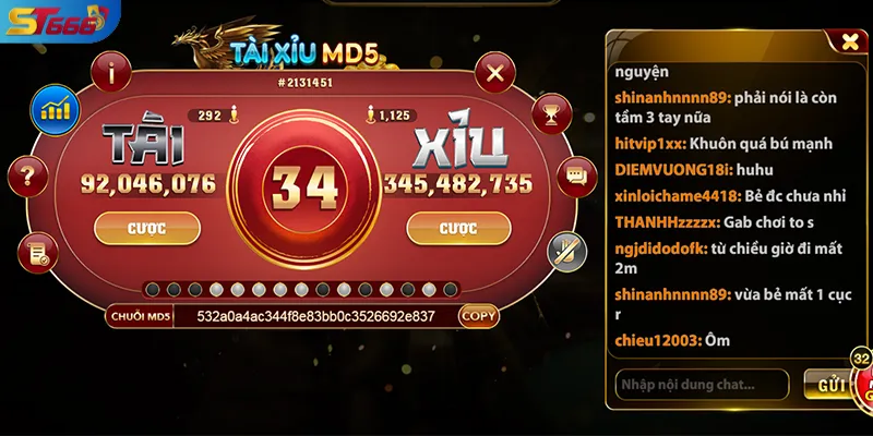 Kết quả tài xỉu MD5 được mã hóa và công khai