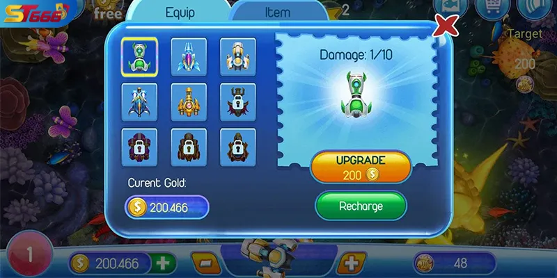 Kho vũ khí hỗ trợ đa dạng cho từng chiến thuật bắn cá